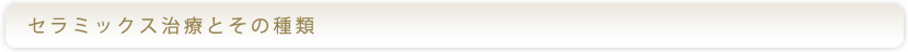 セラミックス治療とその種類